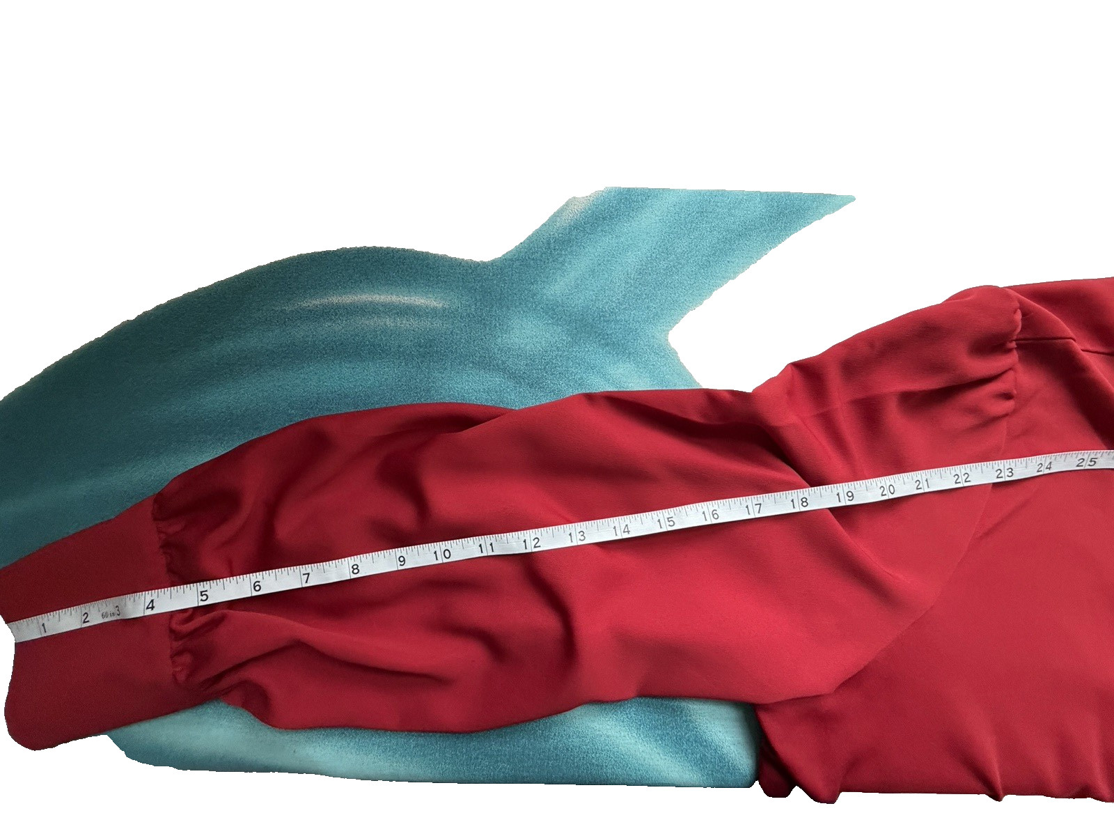 Halogen Satin Wrap Dress Size 2X Red Tie Waist Asymmetrical Cuff Sleeves Midi