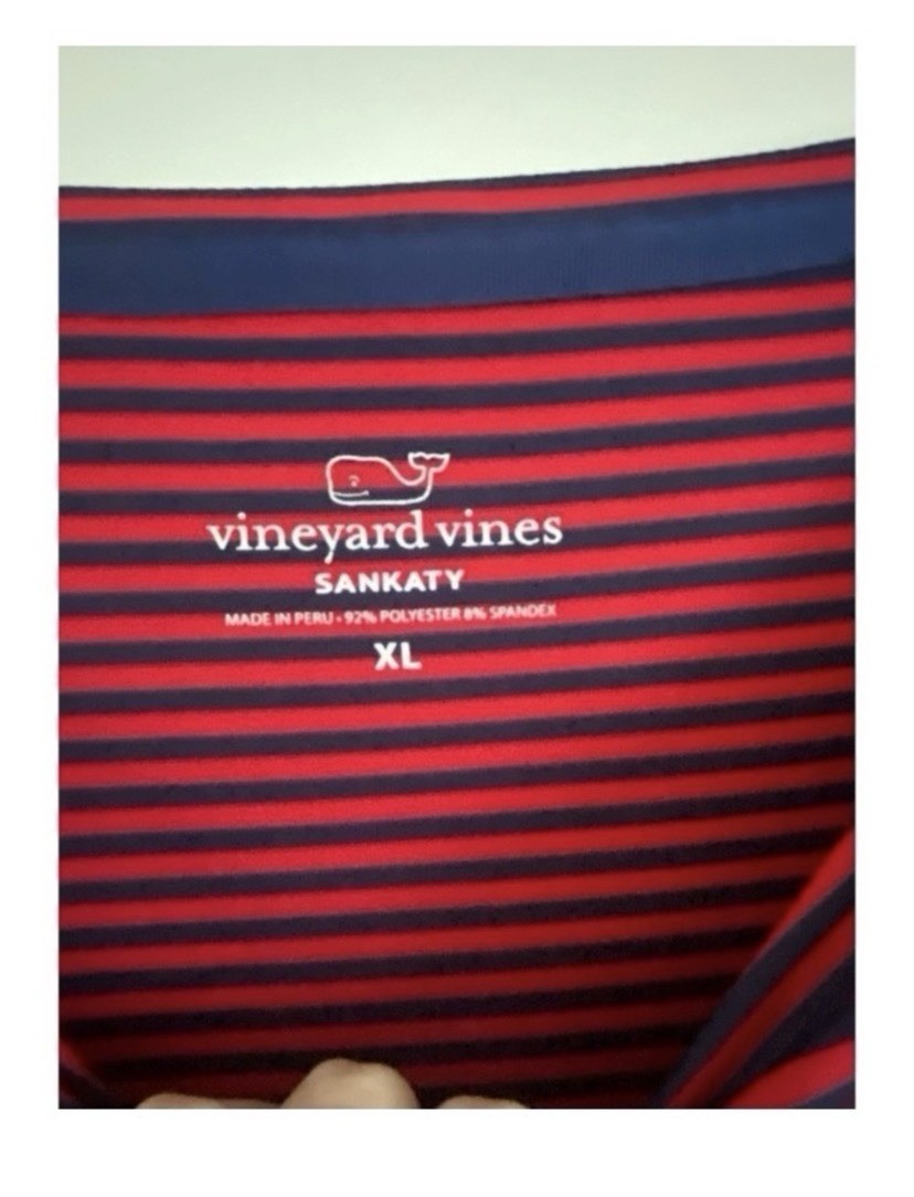 Vineyard Vines Red And Navy Blue Striped Sankaty Dress Size XL