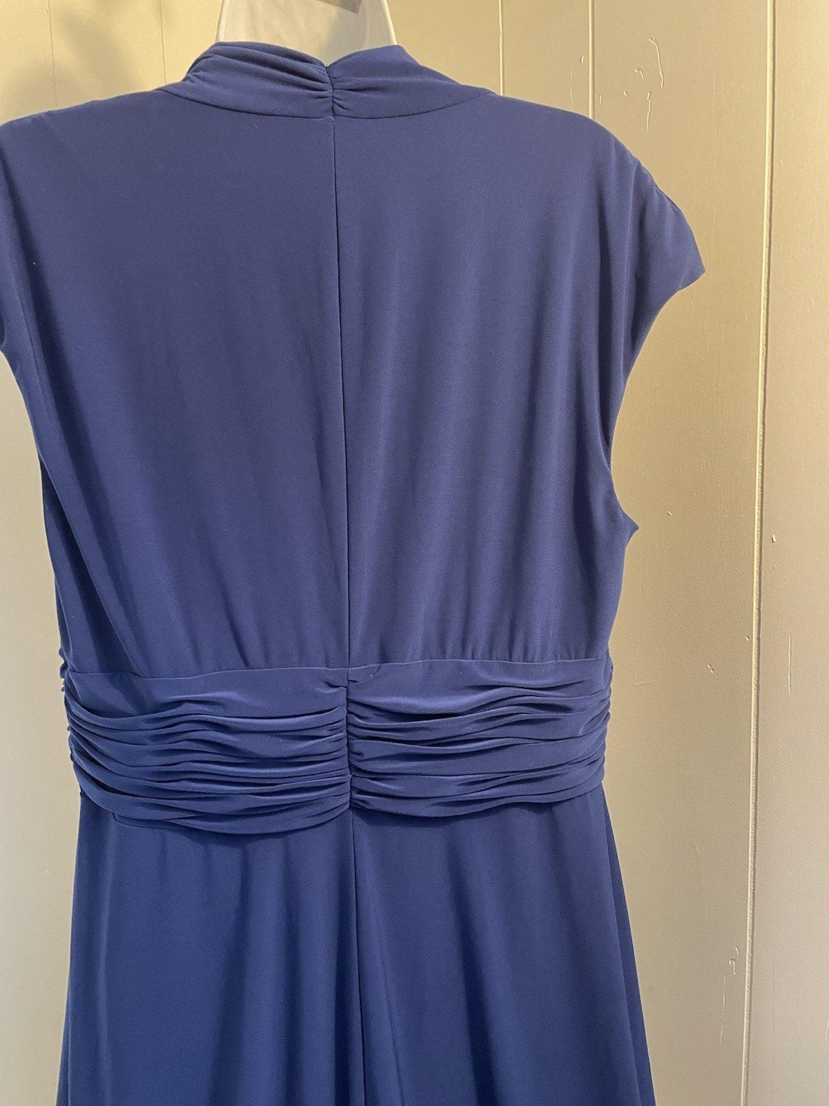 Evan-Picone Black Label Size 14 Royal Blue Dress Cocktail Wedding Swishy Ruching