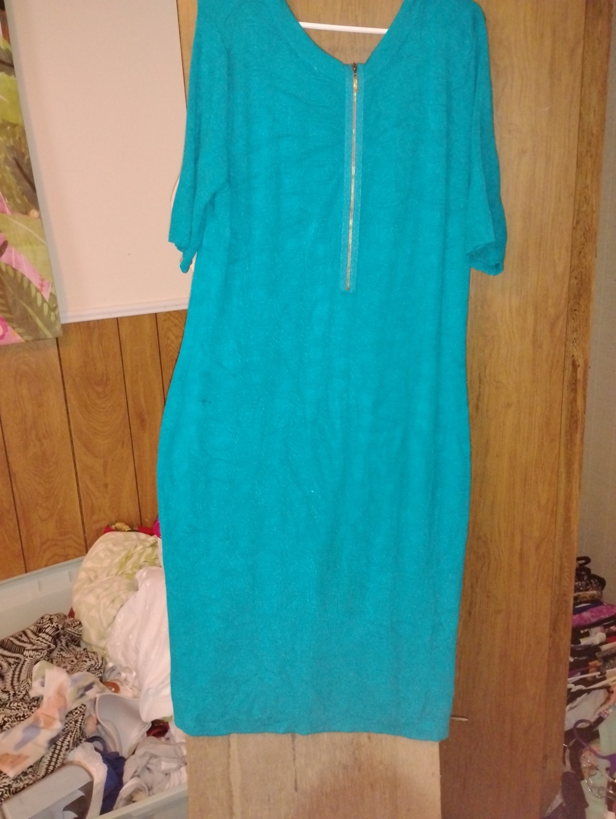 🌿Pretty Cato Teal Cutwork Dress XL NWOT Soft And Comfortable