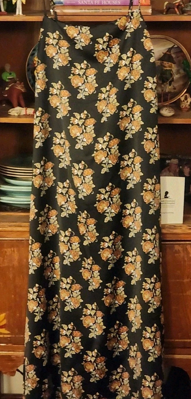 House Of Harlow Flowered SatinMaxi Dress With Low Back & Sash Tie, Spagetti…