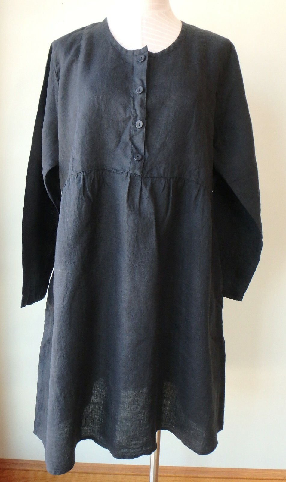 FLAX Designs Linen Dress S & M NWT Easy Dress BLACK