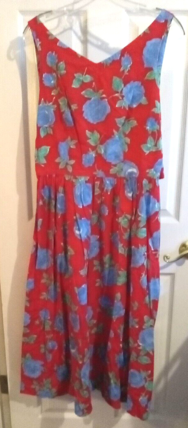 Vintage LANZ ORIGINALS Sun Dress Floral Red, Blue, Green & White M