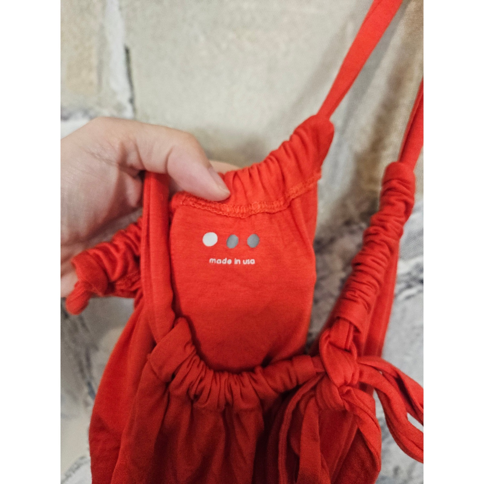 Three Dots Orange High Low Halter Dress Sleeveless Front Tie Viscose Blend Small