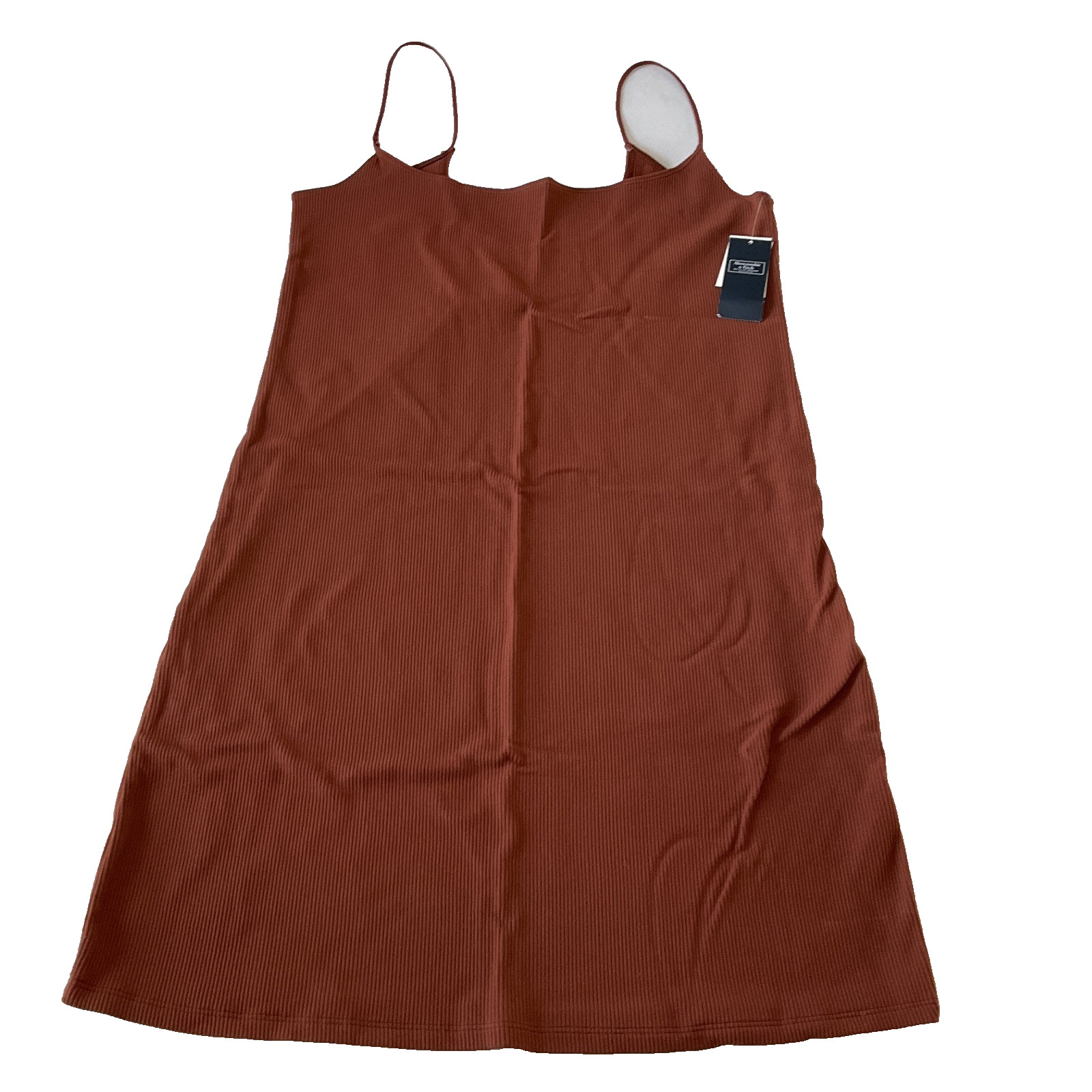 Abercrombie And Fitch Dress Womens Size XL Brown Ribbed Spaghetti Straps Stretch