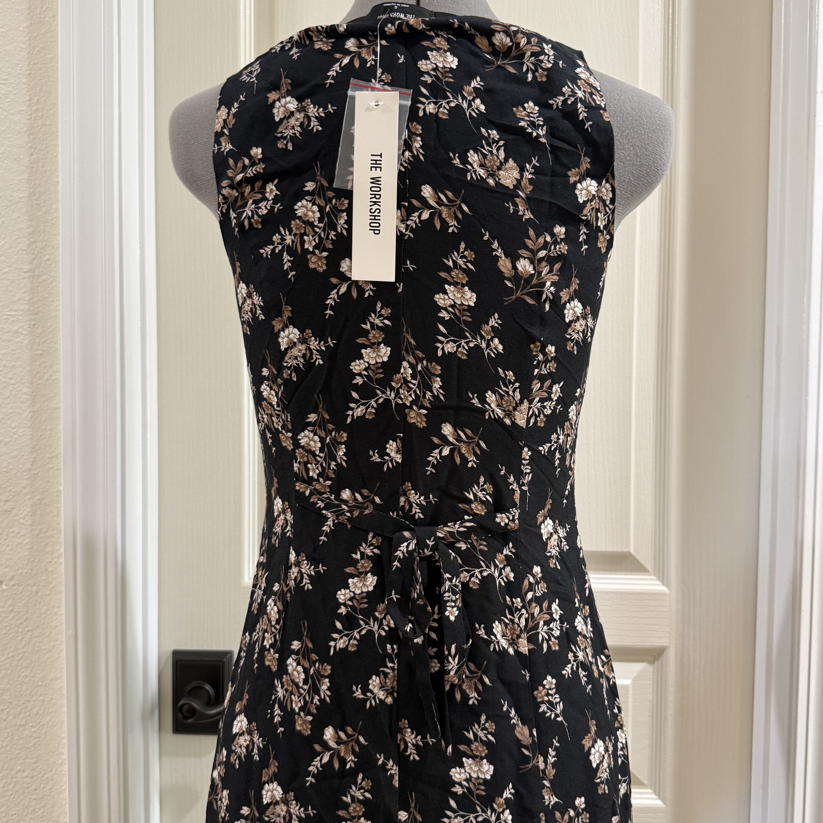 New Black Floral Midi Dress