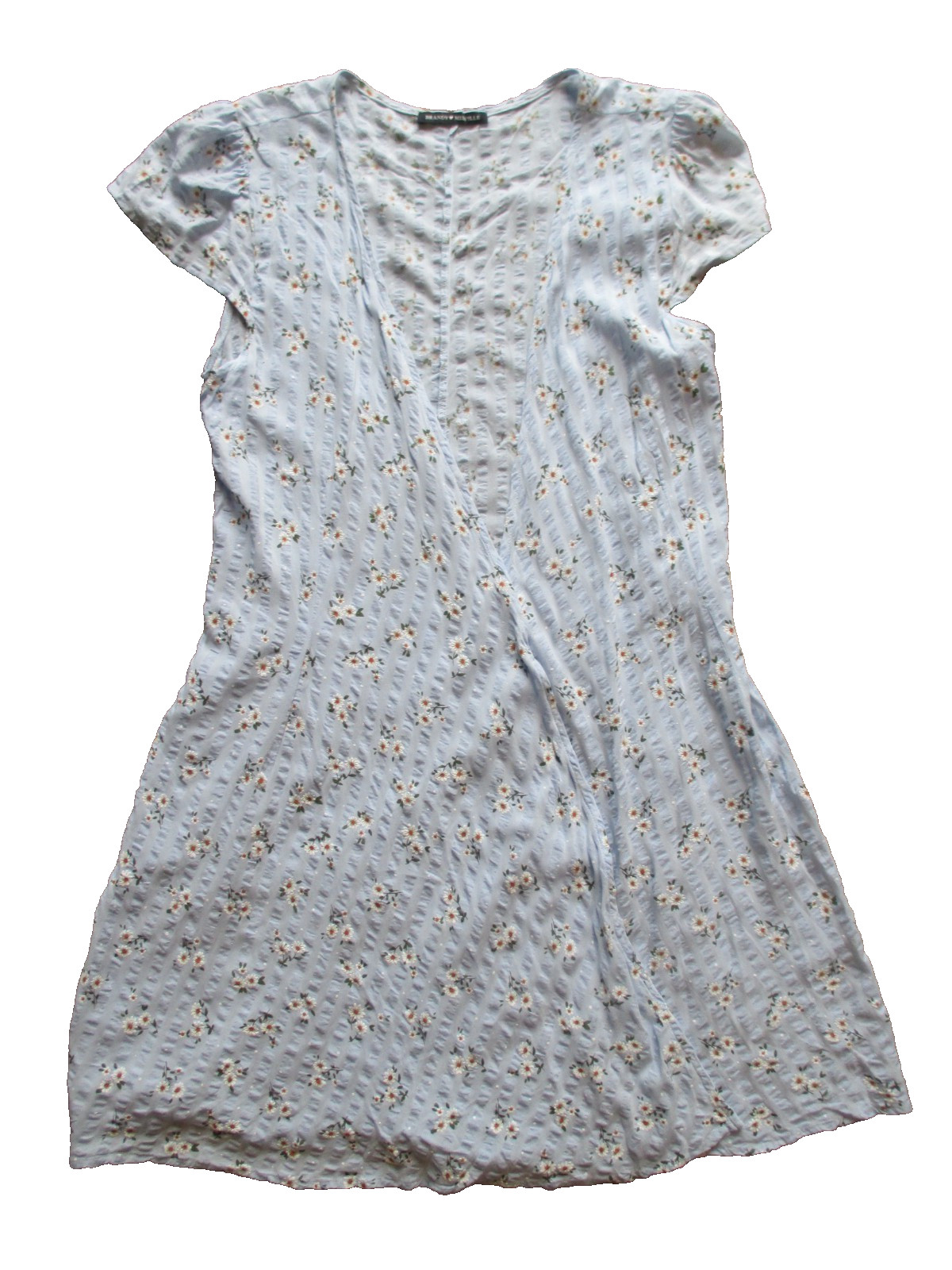 WOMENS LADIES BRANDY MELVILLE WRAP DRESS SIZE S BLUE DAISY FLOWERS