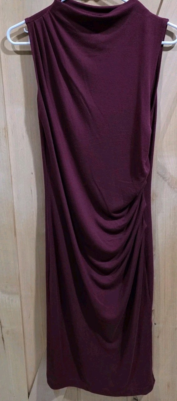 Banana Republic Soft Luxe M Sleeveless Bateau Neck Maxie Shift Ruched Side