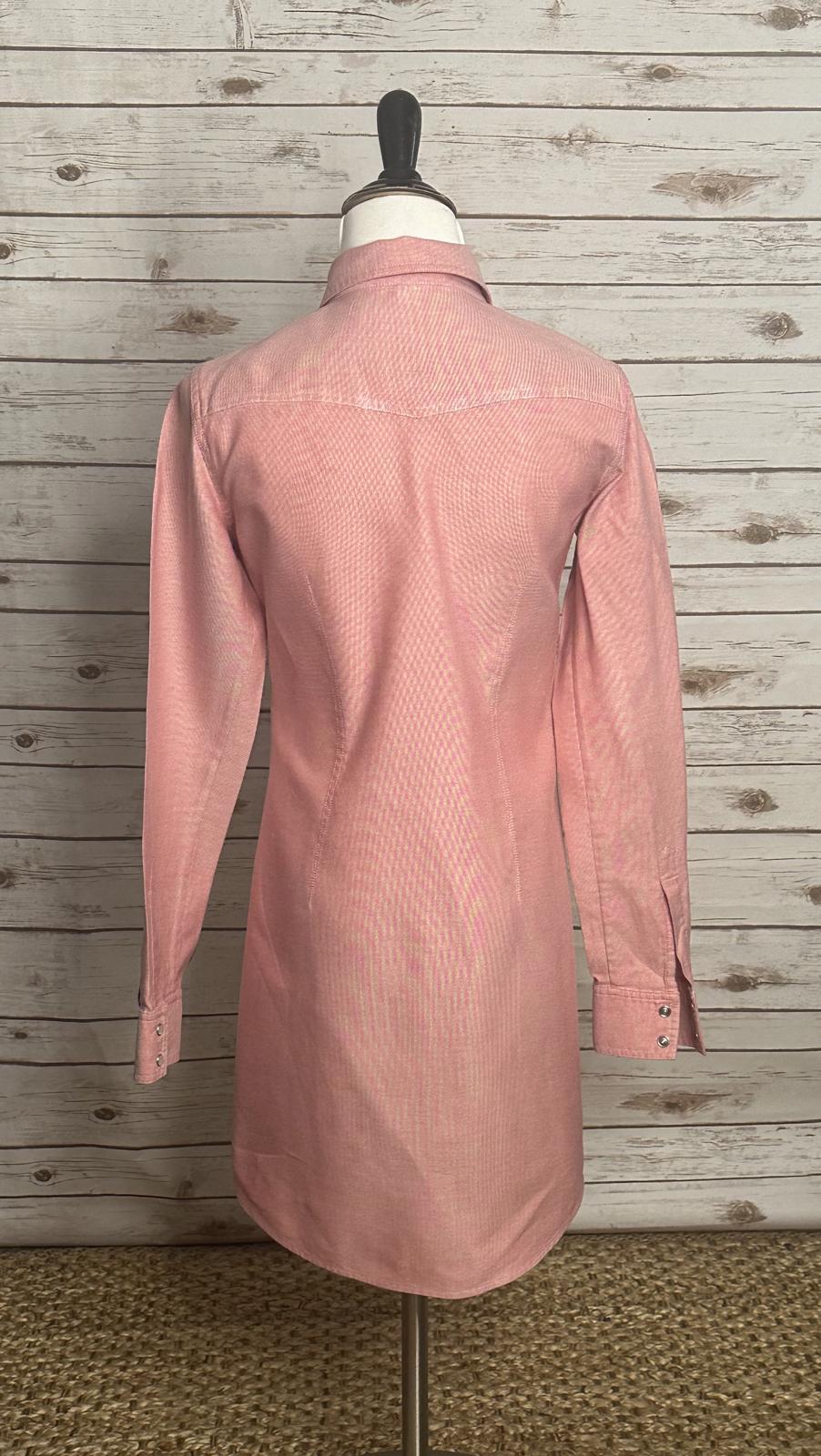 theory red Western-style cotton pearl snap button-up shirt dress Size 2