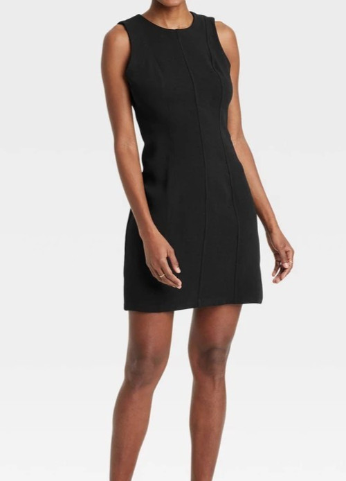 Women’s Mini Sheath Dress – a New Day™ Black 16: Midweight Crepe, U Back