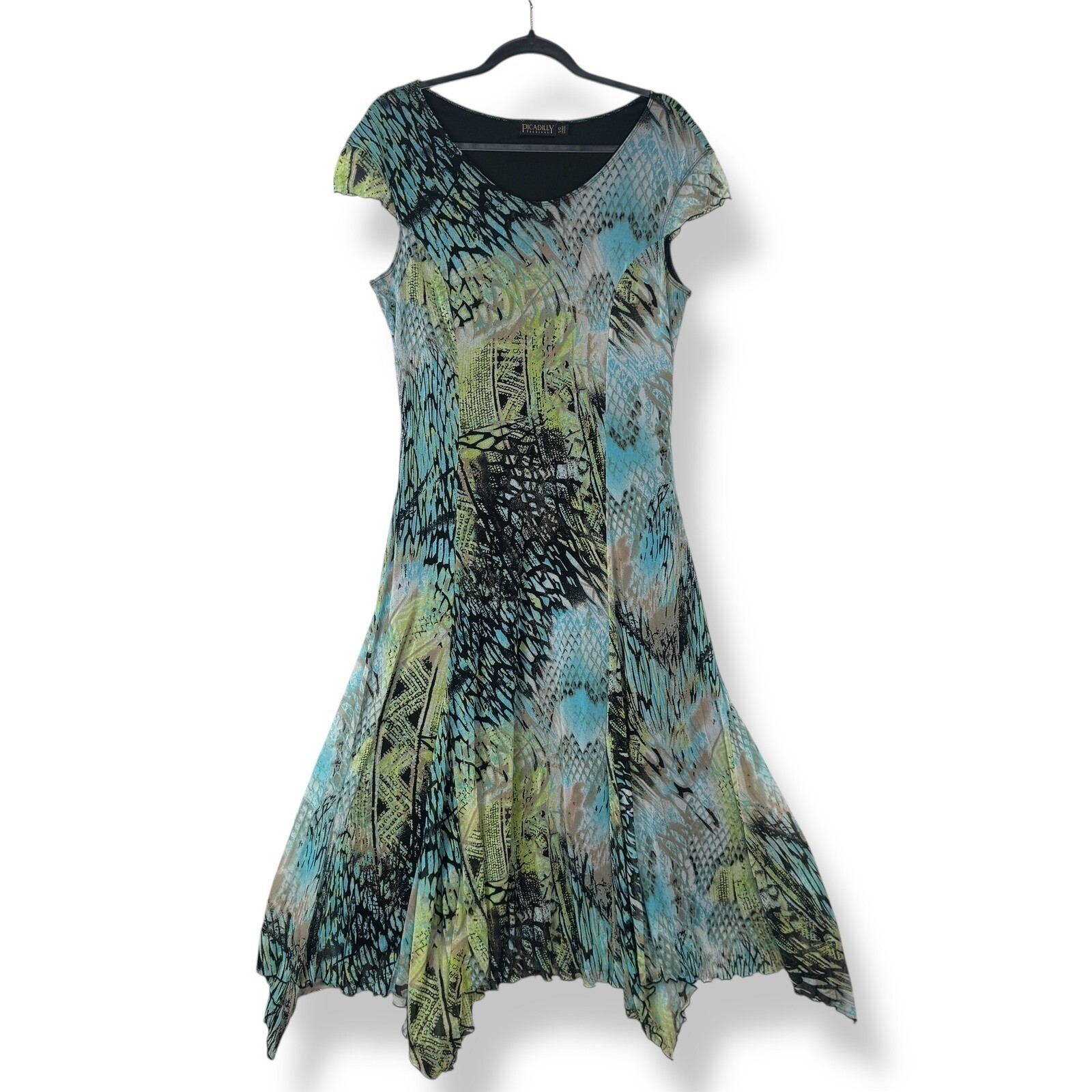 Picadilly Fashions Dress & Matching Jacket Size Large Abstract Artsy Boho Indie
