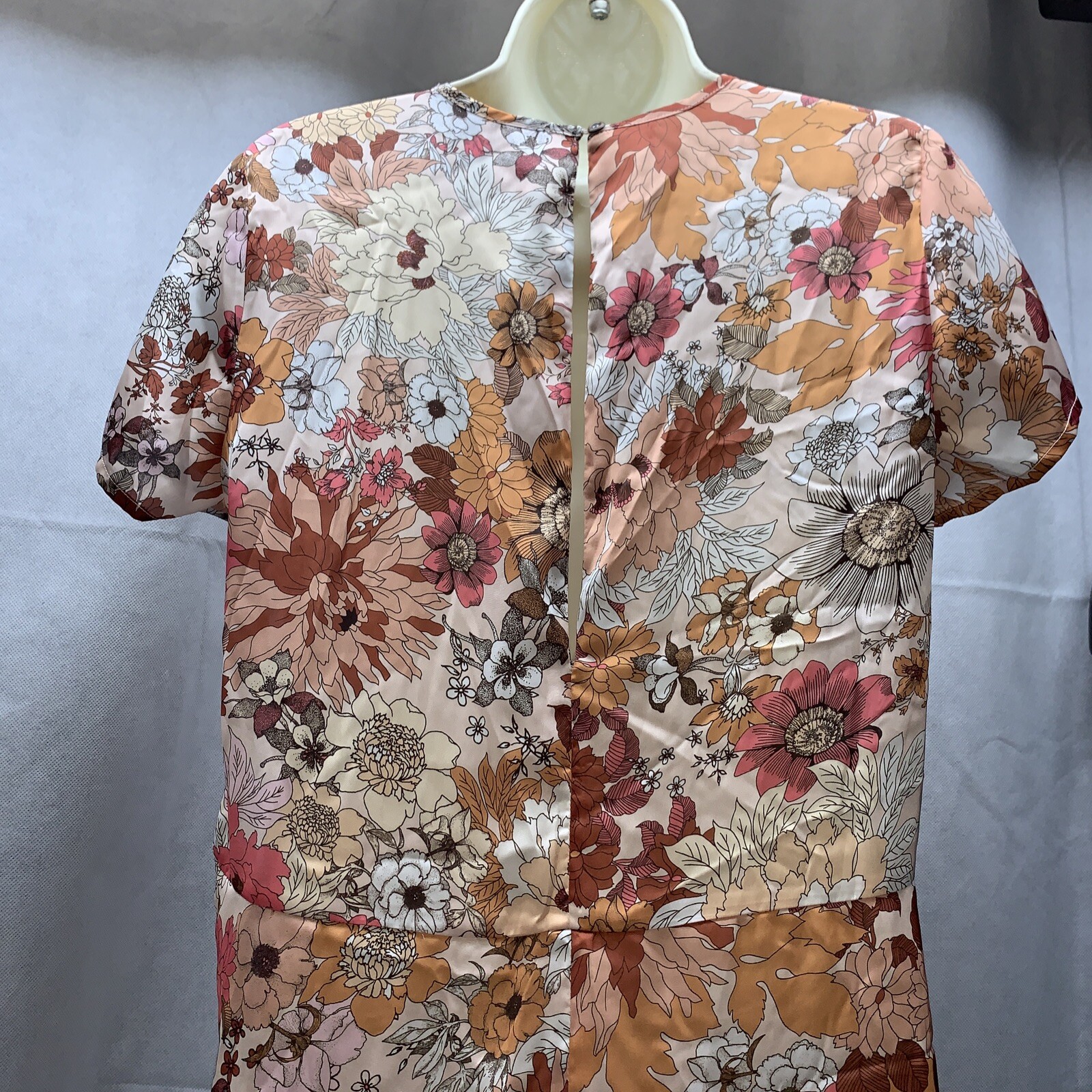 Daisy Drive Floral Trapeze Pullover Dress Womans Size L Autumn Fall KG