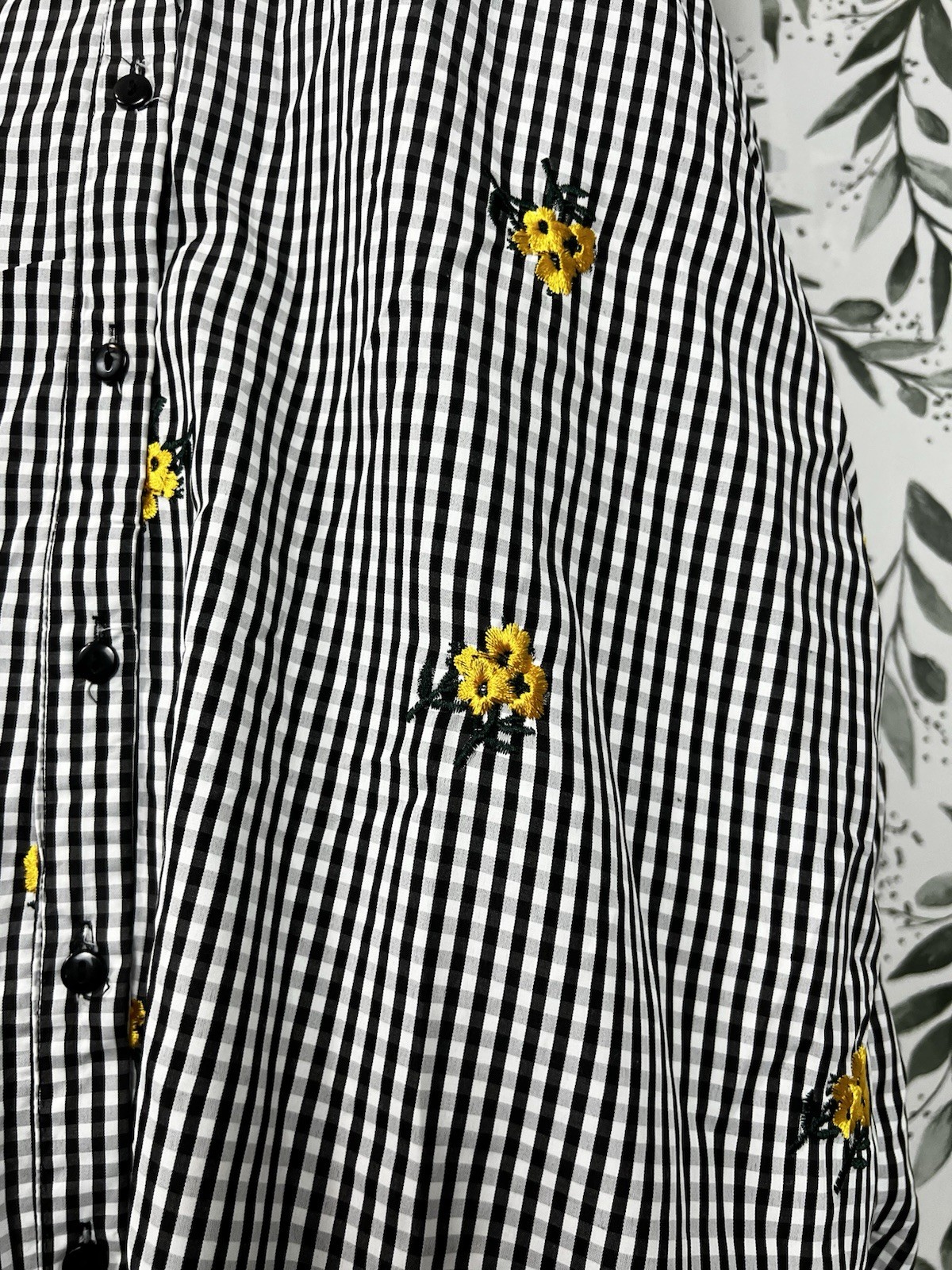 Mile Gabrielle Button Down Sunflower/Sundress Sz S Embroidery Summer Pockets