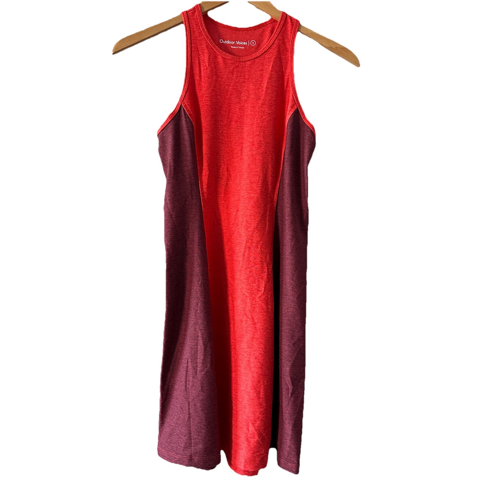 Outdoor Voices Athena Colorblock Tank Dress S Red Maroon Racerback Pickleball