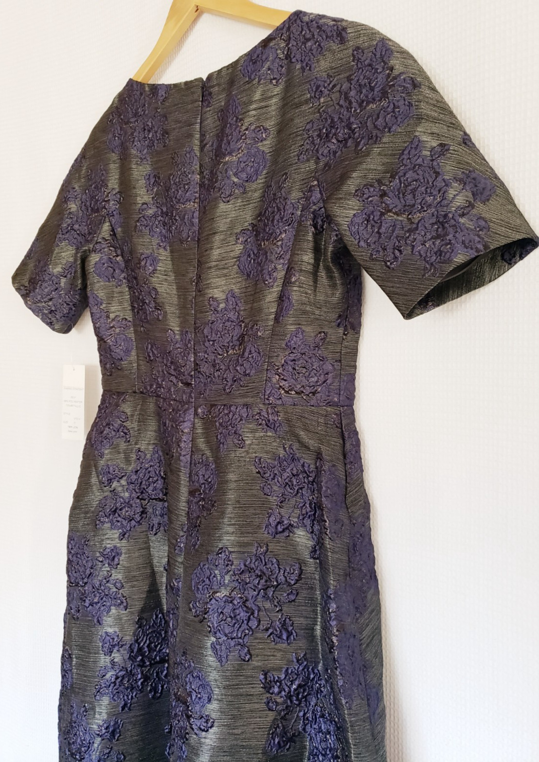 Rickie Freeman Teri Jon Metallic Floral Jacquard Sheath Dress Size 6 MSRP $490