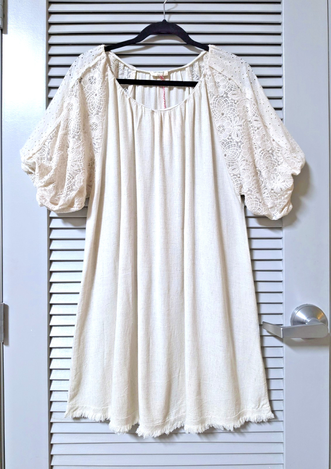 oat lace bubble slev dress L
