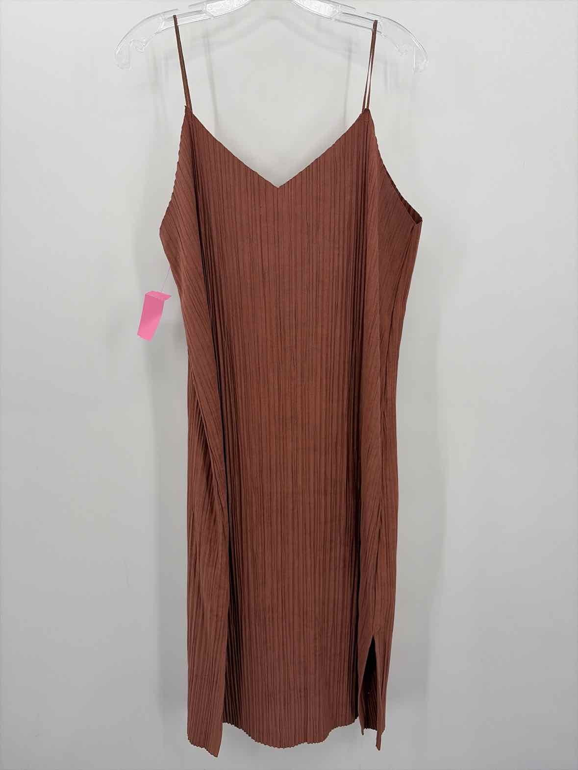 Pre-Owned Mod Ref Brown Size Medium Midi Sleeveless Dress