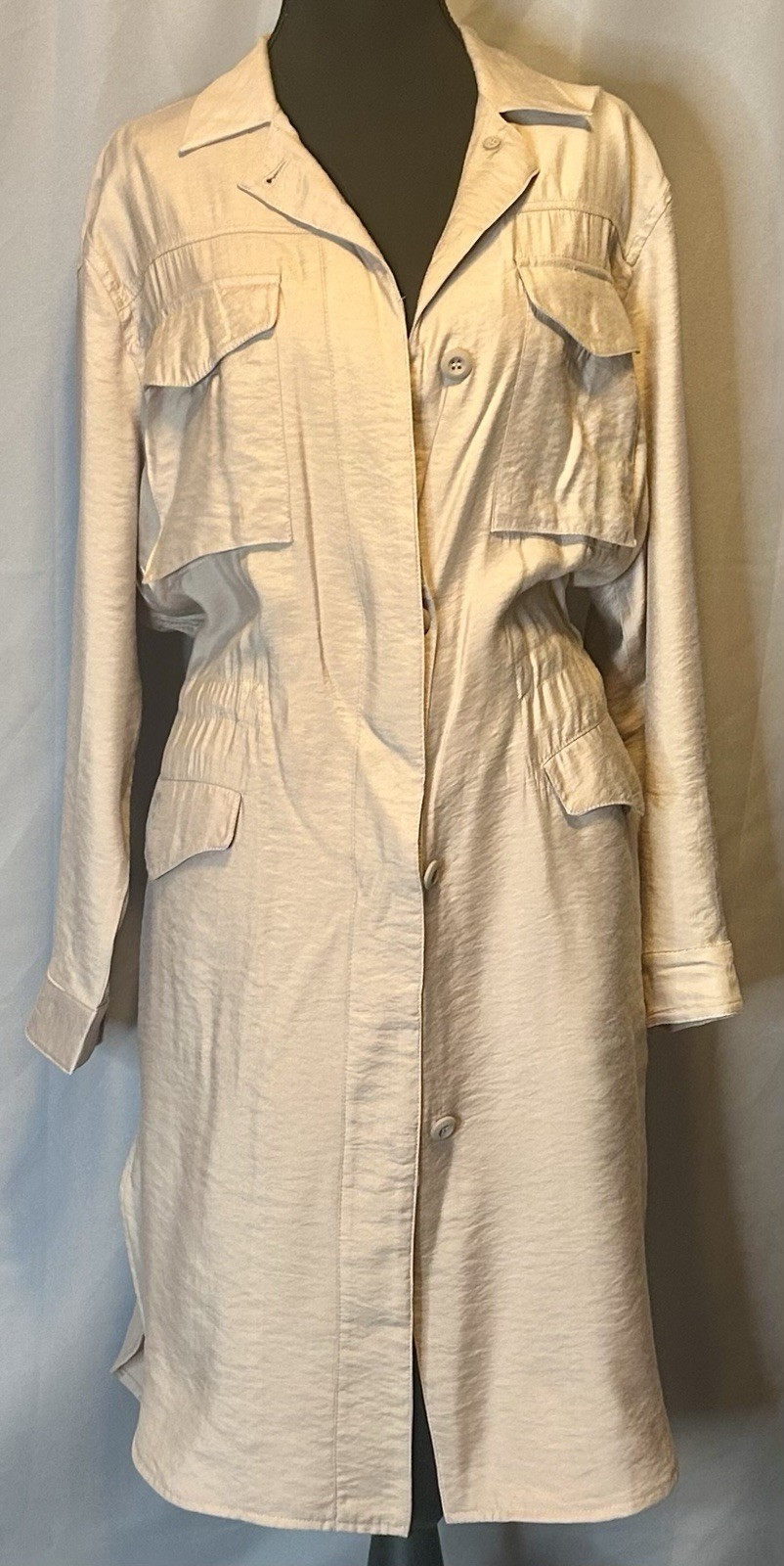 All Saints Emiri Shirt Coat Ghost Pink Size 10, New With Tags MSRP $415