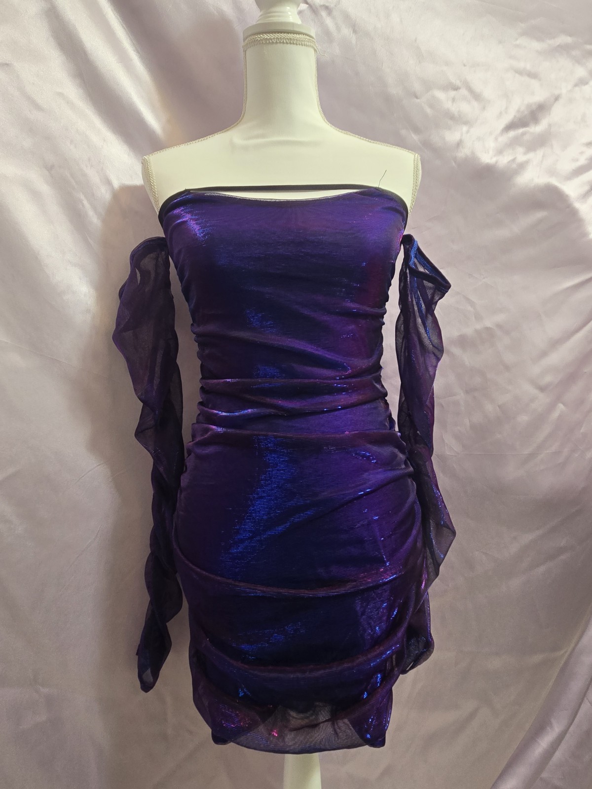 Shein Mini Purple Holographic Bodycon Dress