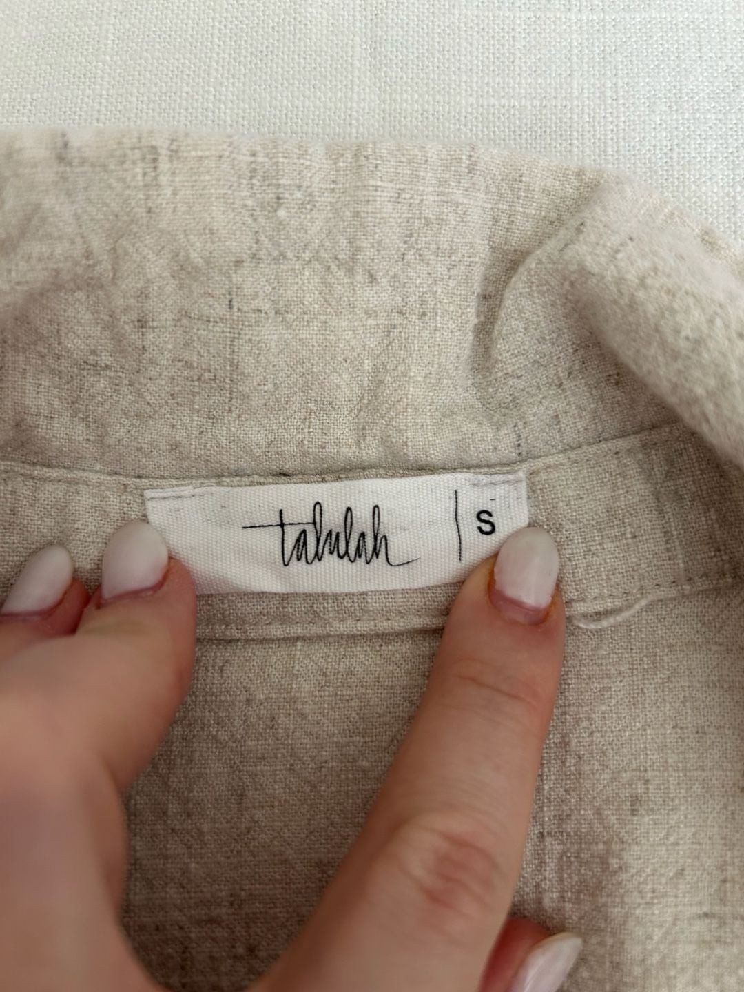 Talulah Linen Blend Button-Down Tie-Front Shirt Dress