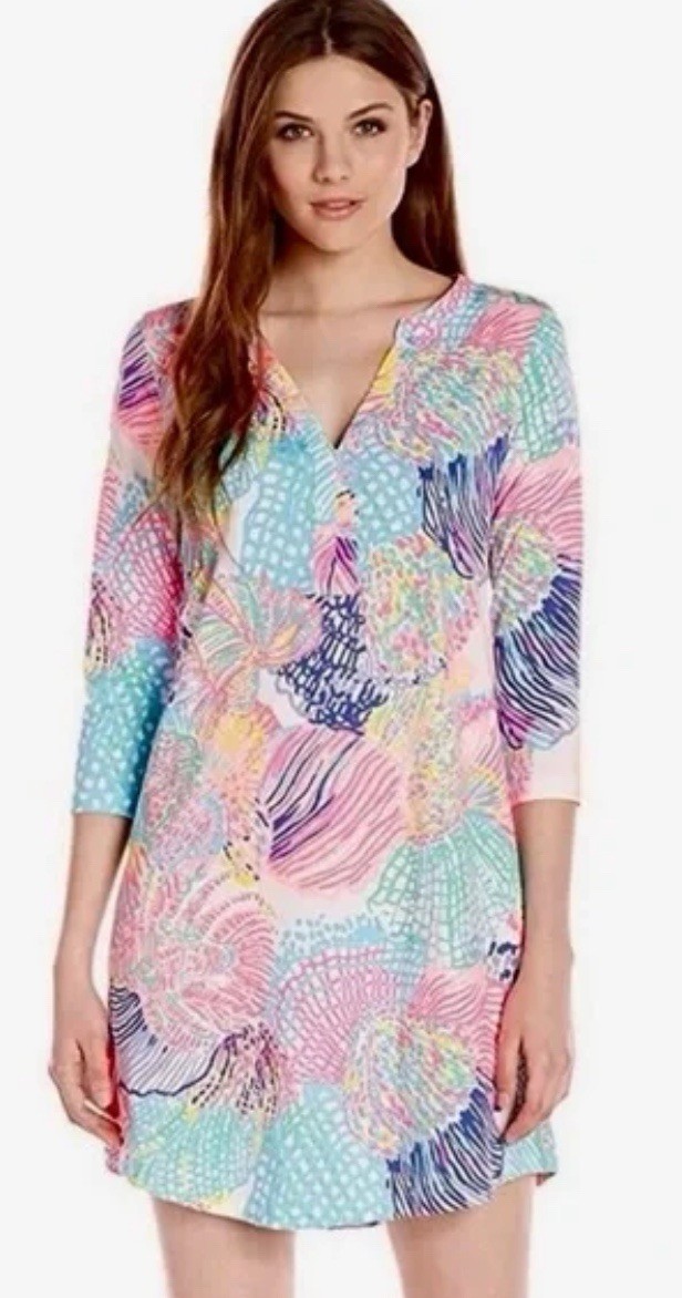 Lilly Pulitzer Roar of the Seas Ali v-neck 3/4 sleeve dress in cotton size S