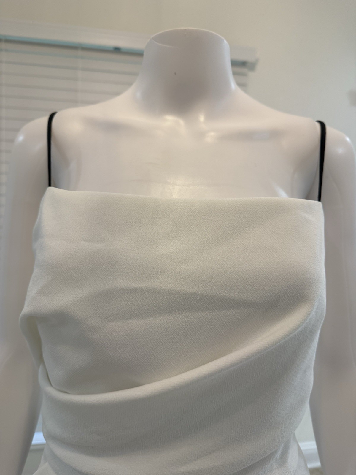 ABS Allen Schwartz White/Navy Strap Colorblock Peplum Mini Dress Size10