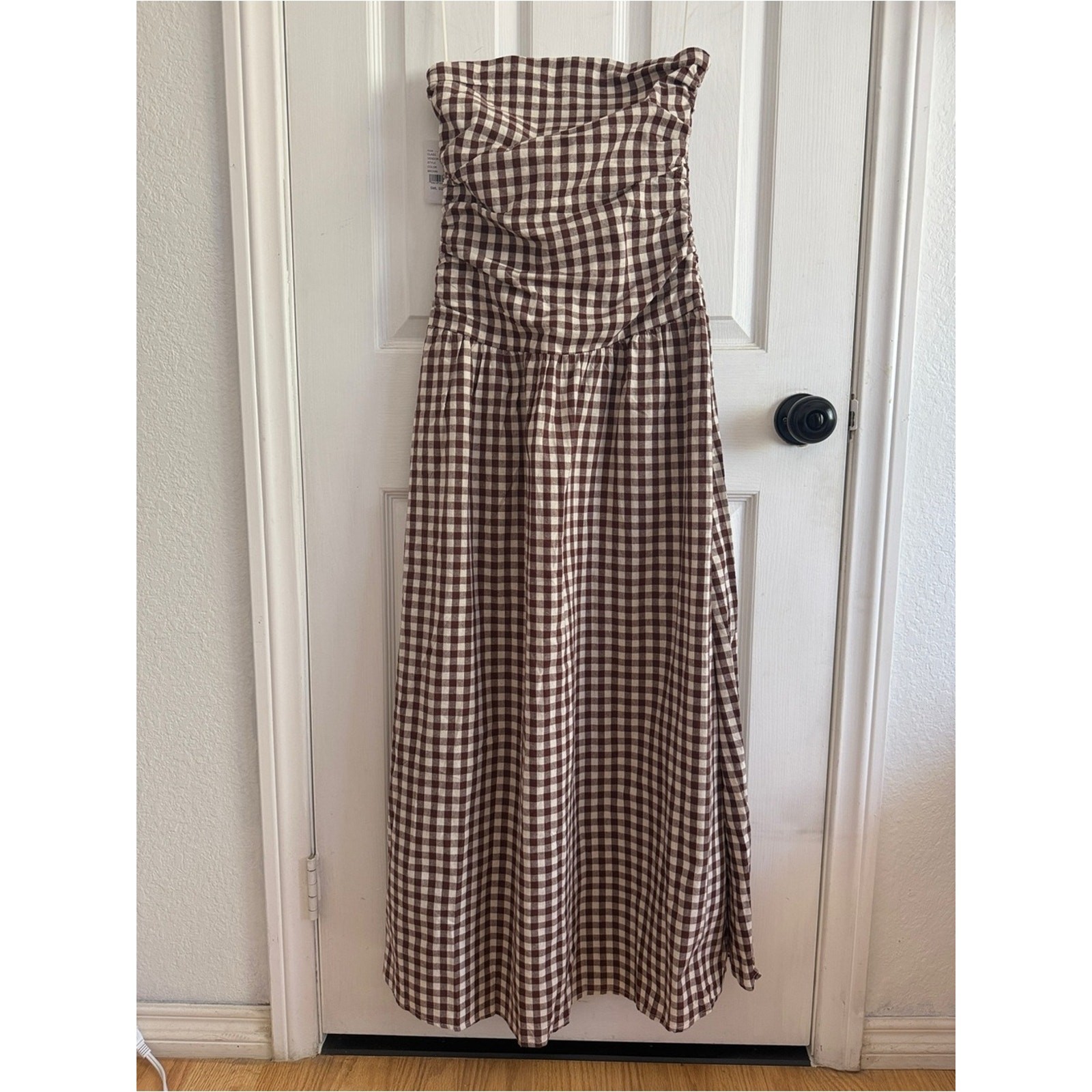 Your Favorite Gemma Strapless Gingham Maxi Dress Size Small