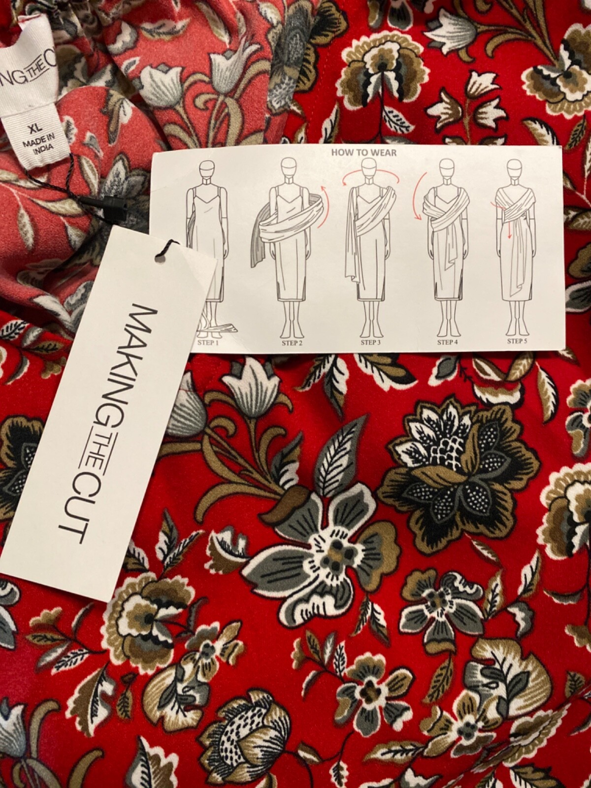 Making the Cut S3 Ep5 Floral Sash Wrapped Midi Dress Jeanette Inspired XL, NWT