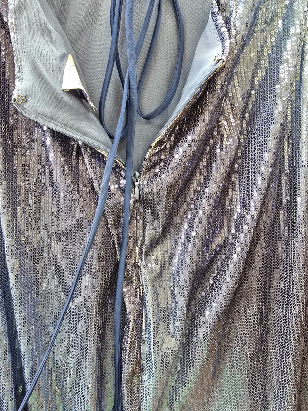 Violet Weekend Strappy Ombré Sequin Gown Junior’s 9/10 Blue Silver Lined