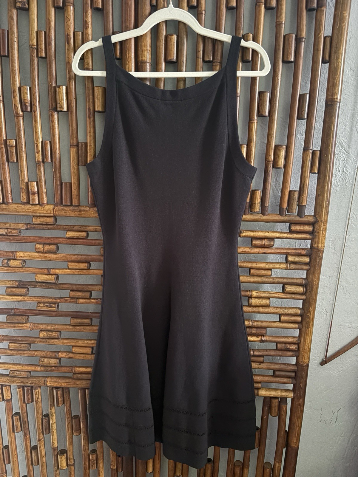NWT SZ L KATE SPADE OPEN CABLE SWEATER BLACK TANK DRESS