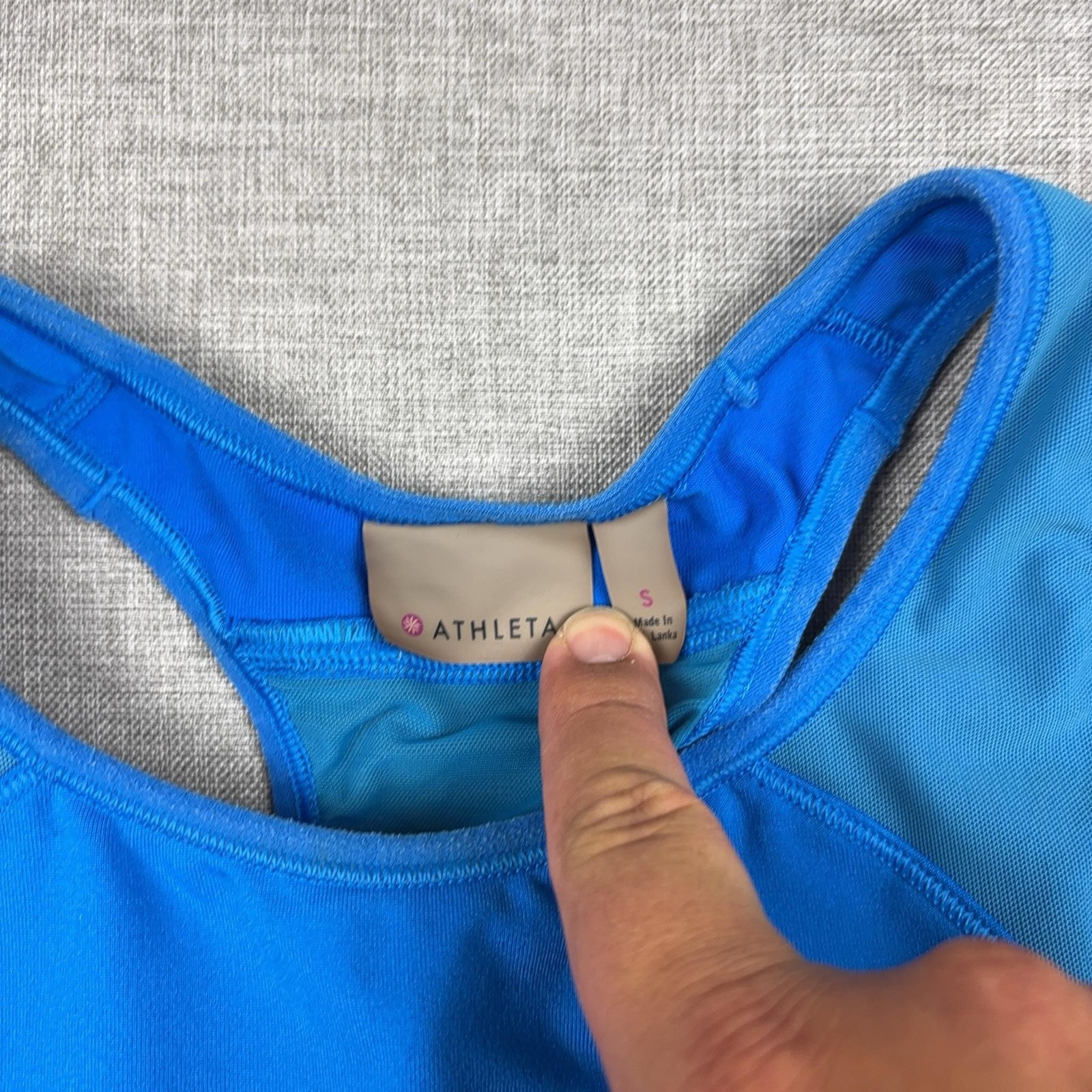 Athleta Tank Dress Womens Small Blue High Neck Racerback Shelf Bra Pockets