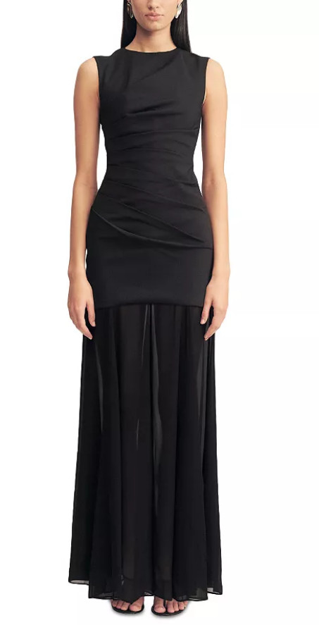 Shona Joy Blainey open Back Black Maxi Dress -size 4 / 8 AUS -retail $420