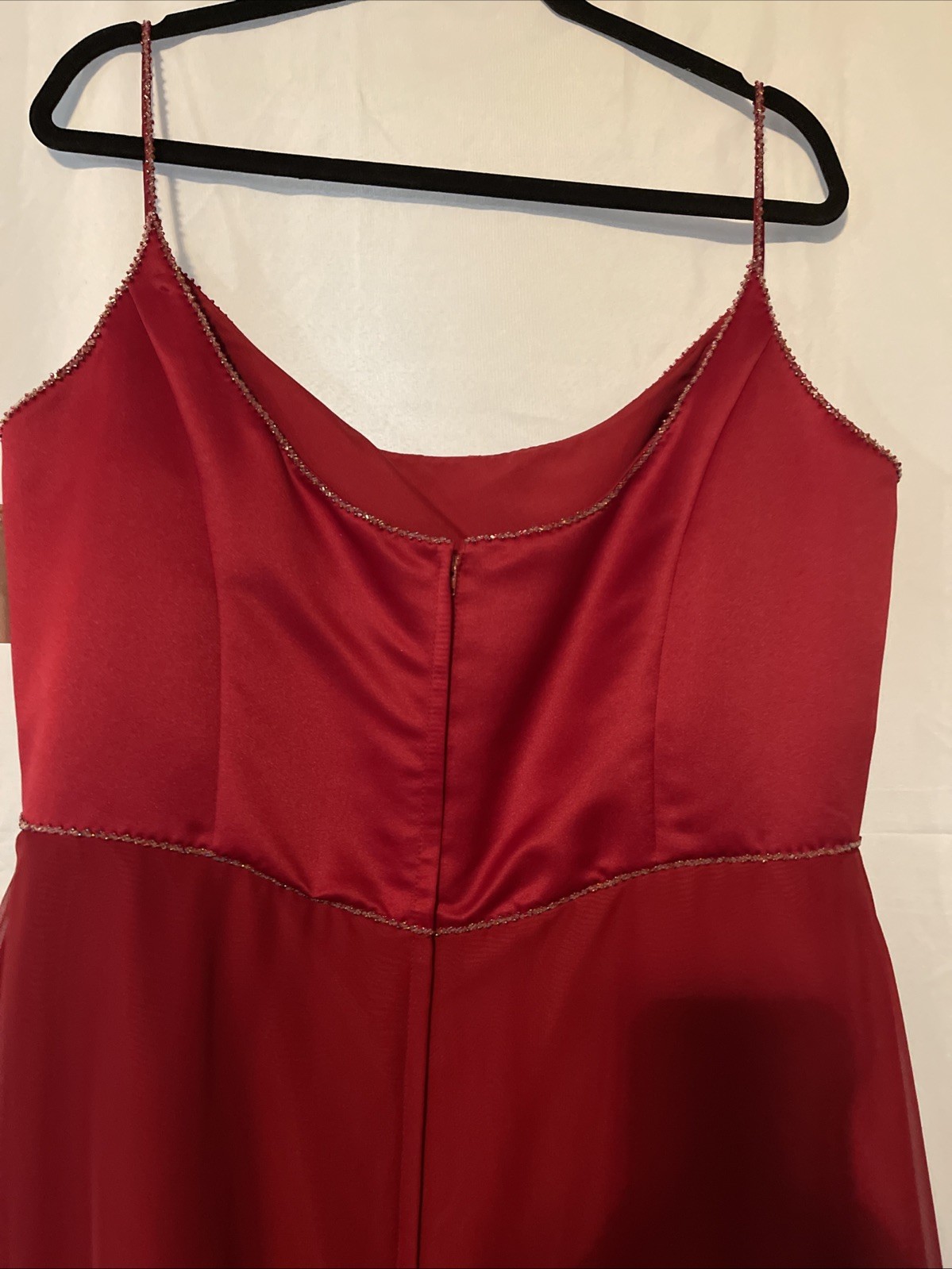 NEW Eden Bridals Red Formal Gown Size 22 Beaded Strap Prom Bridesmaid Dress Long