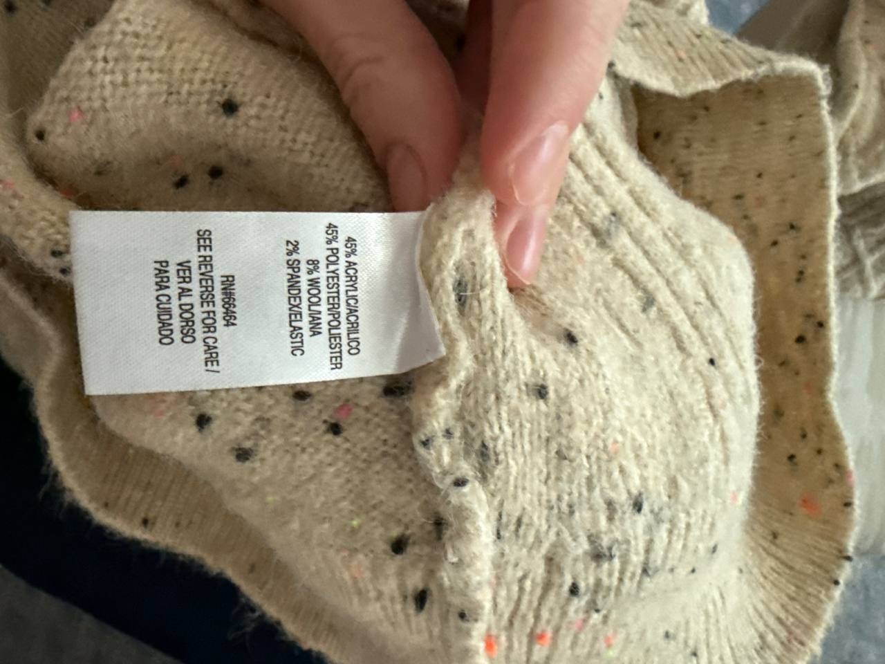 Sandra Darren Beige Speckled Cable Knit Sweater Dress Size L NWT Cozy Chic