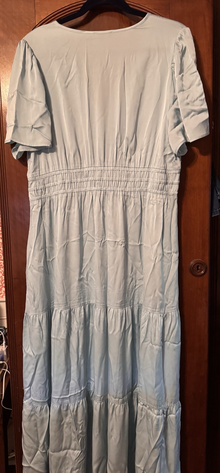 Quince washable stretch silk tiered maxi dress XL NWOT