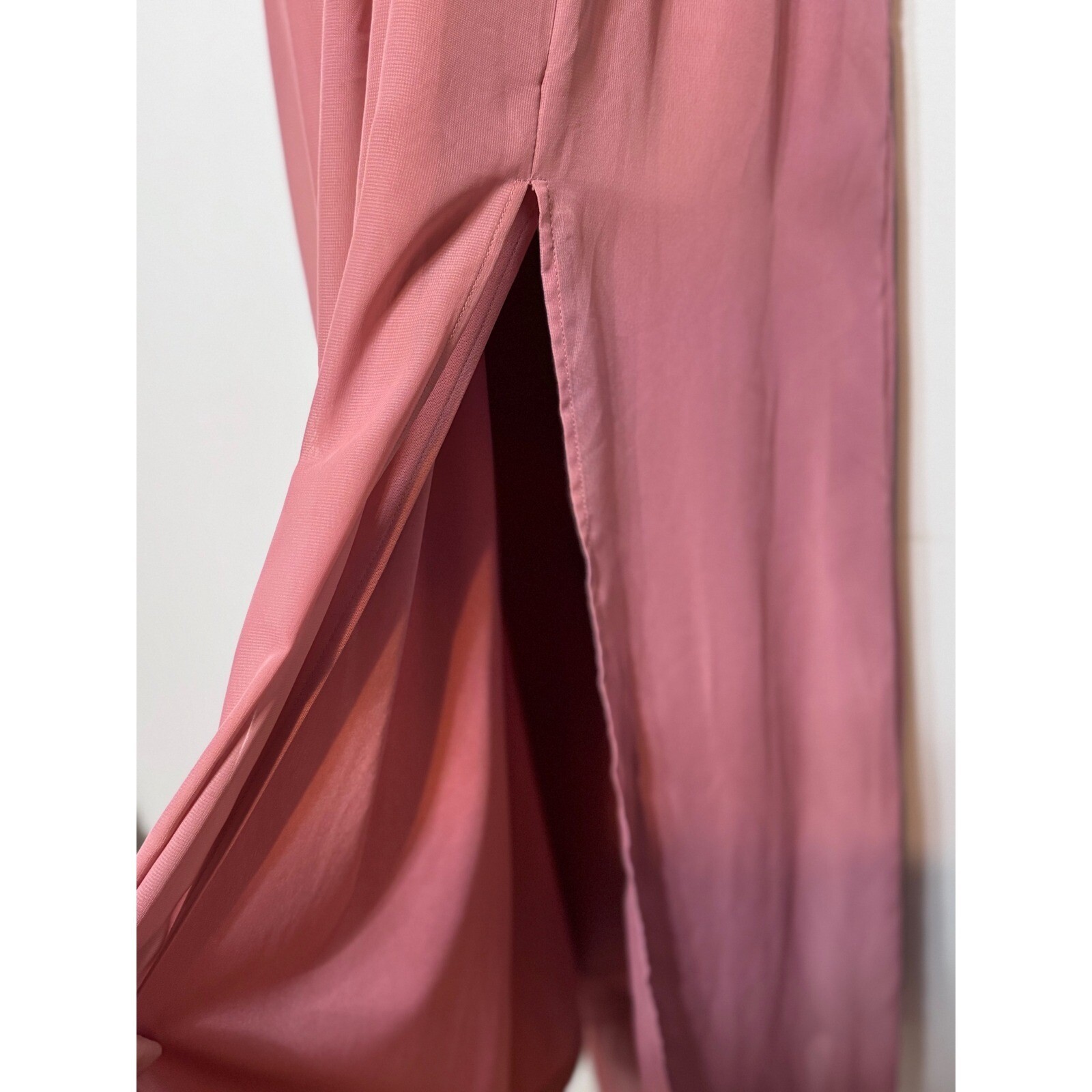 Birdy Grey Pink Chiffon Maxi Dress Bridesmaid Formal Gown XL