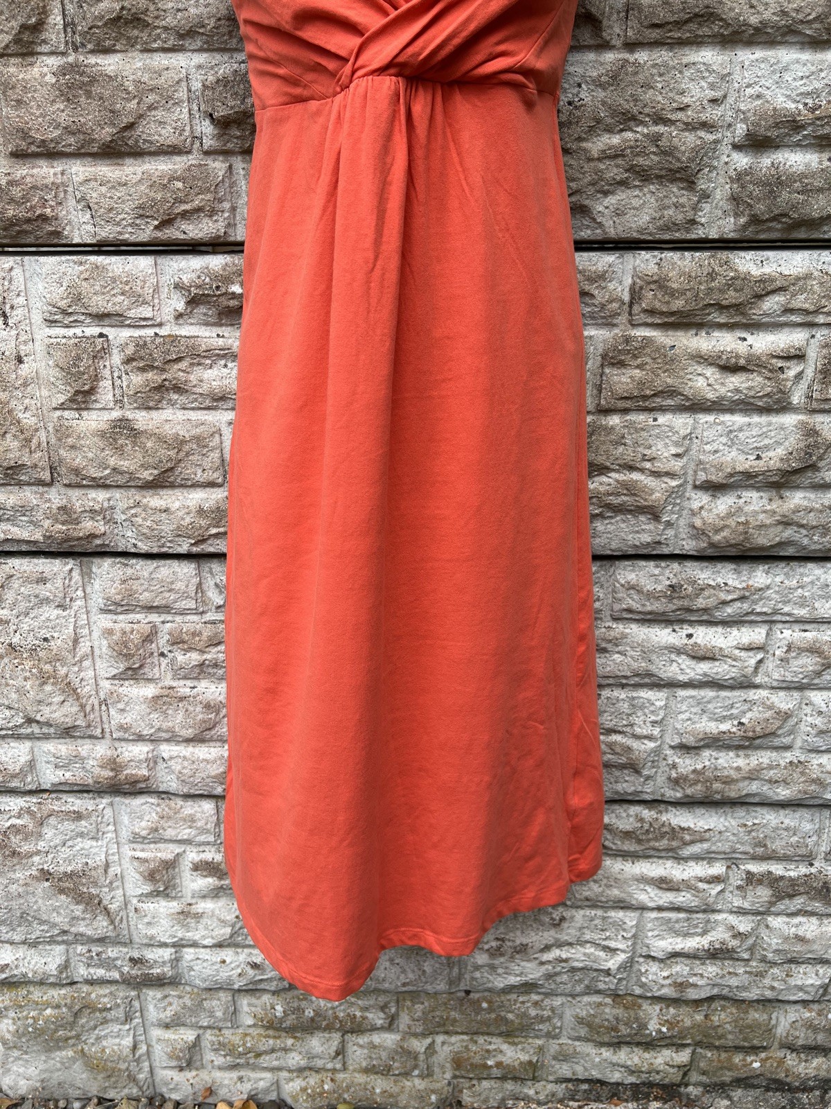 Ladies Collection By Jackpot Orange Adelas Strappy Cotton Stretch Midi Dress UKL