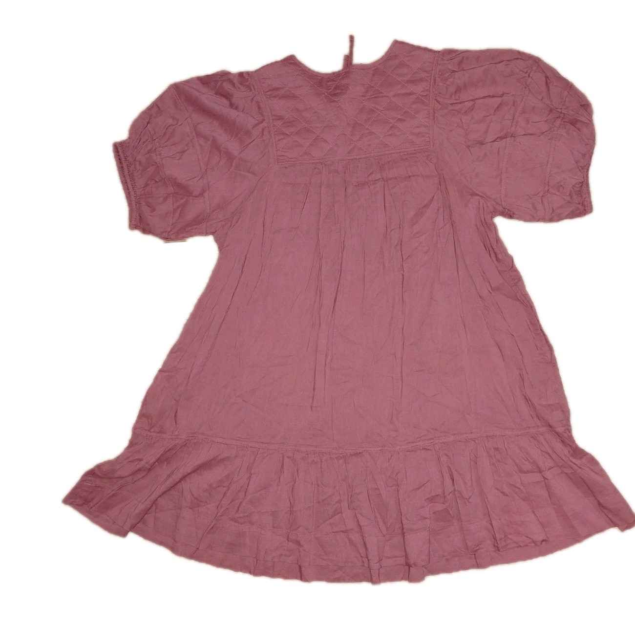 New Old Navy Size XXL Puff-Sleeve Quilted Mini Swing Dress Rust