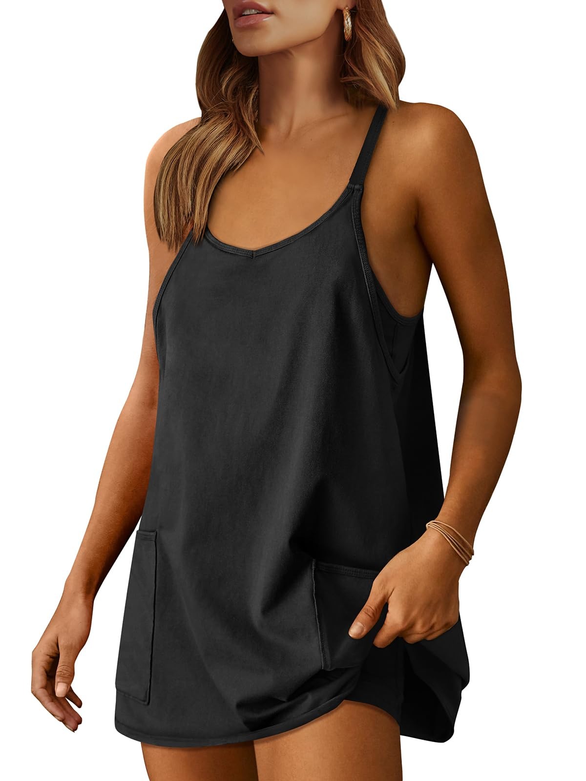Women Athletic Dress Summer Tennis Workout Active Sports Mini Romper Dress Bu…