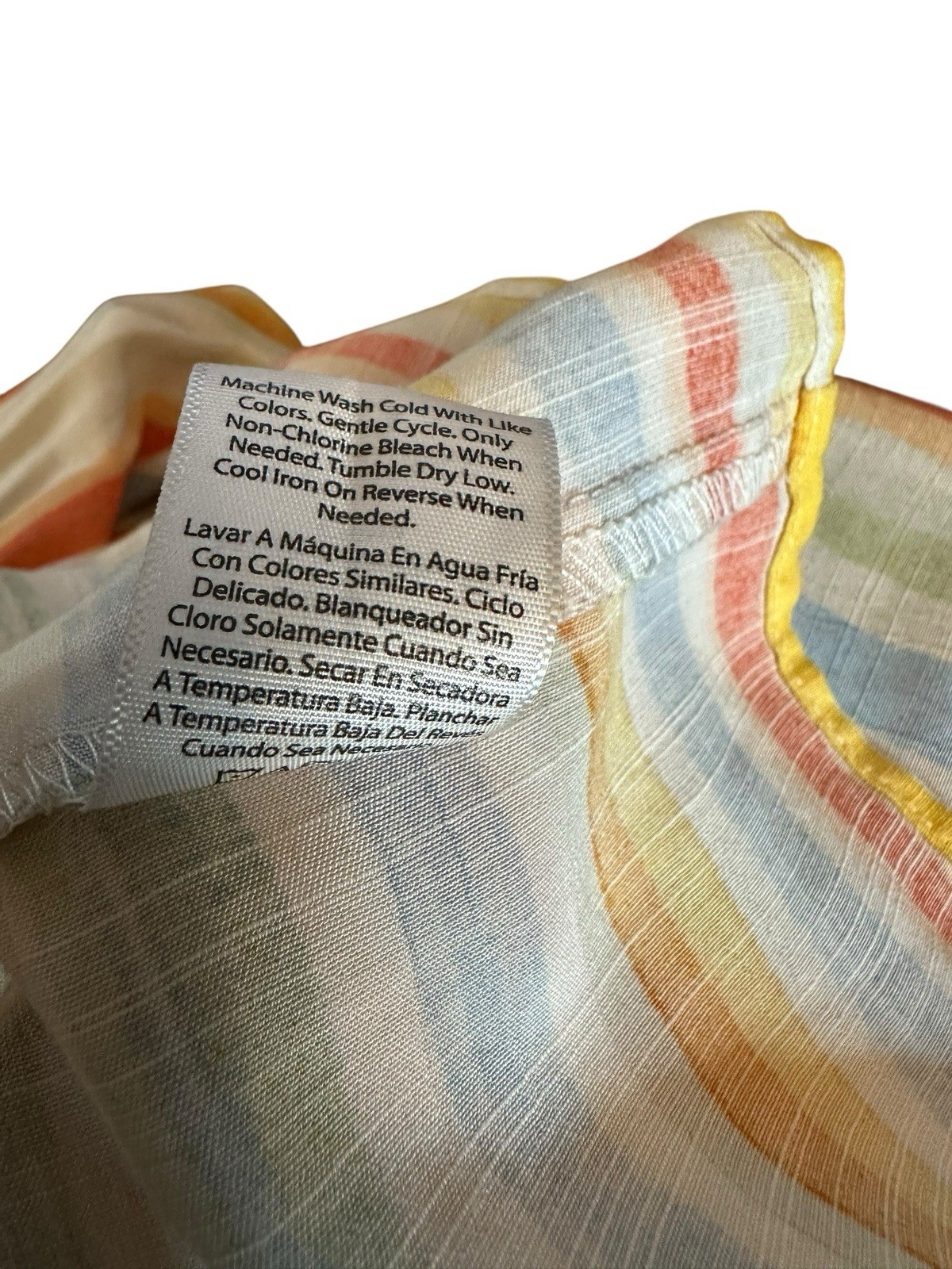 Time and Tru Womens Rayon/Cotton Tiered Dress Short Sleeves Colorful Stripes L
