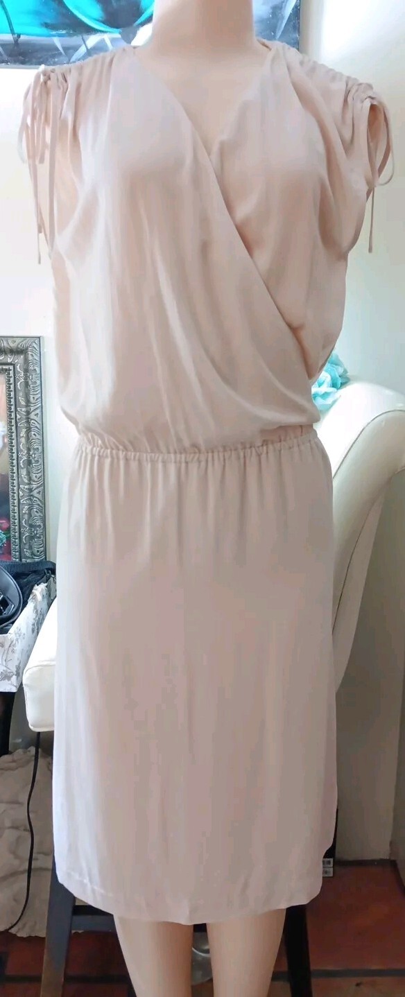 Filippa K dress sleeveless XS Actual Size S beige V-neck Spring Summer viscose