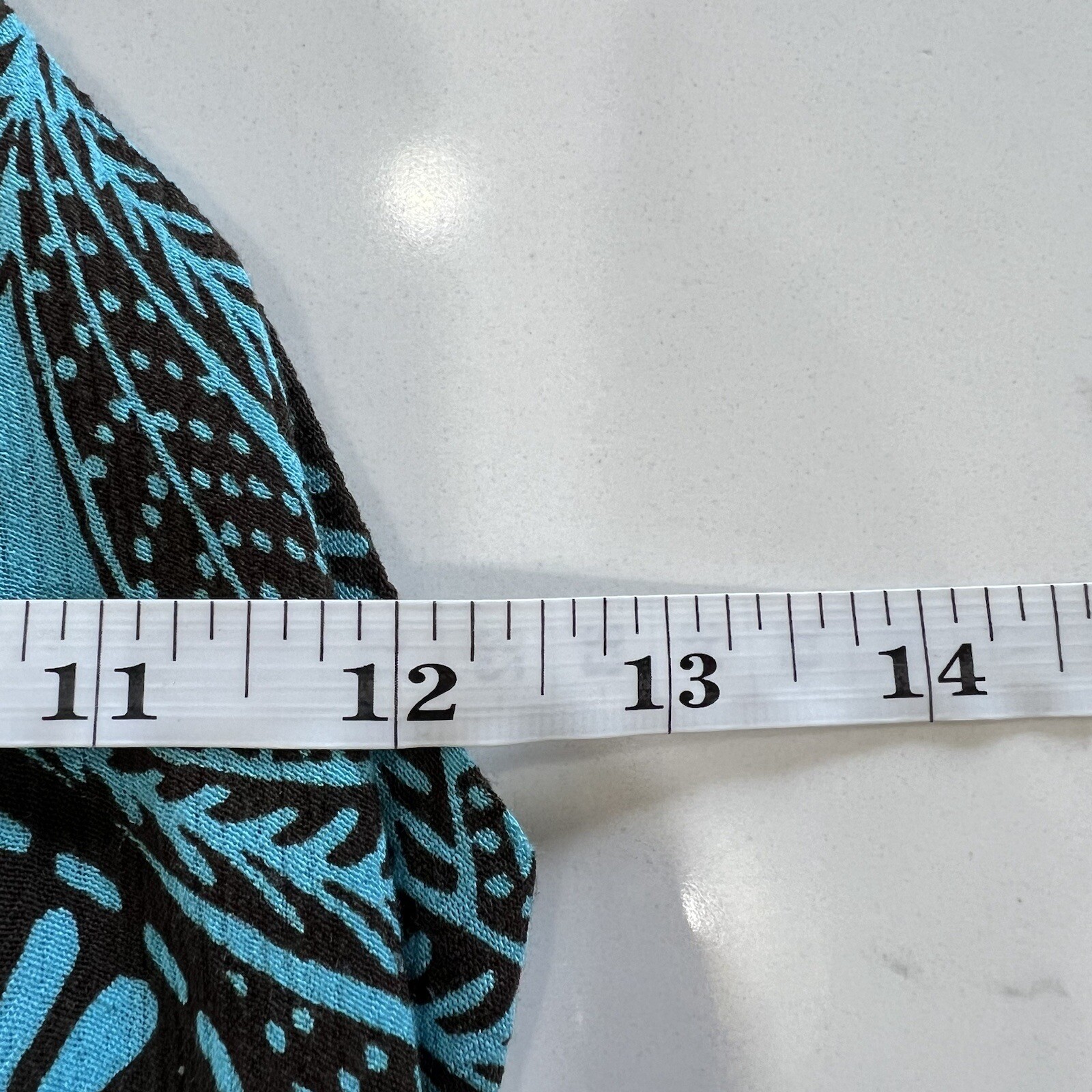 Piramide Clothing Company Handmade Teal & Brown MIDI Dress 100% Rayon Sz M EUC