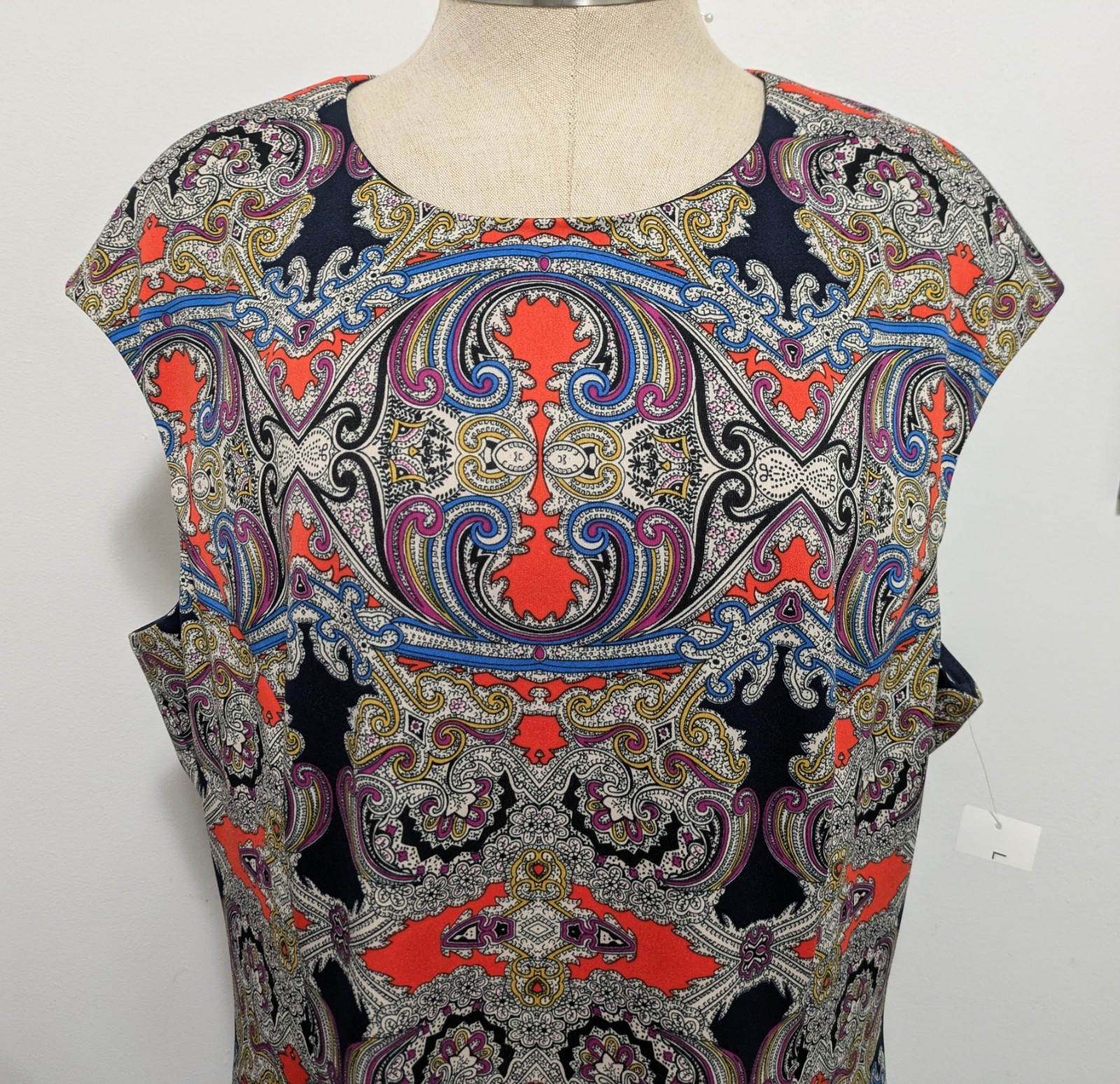 London Style Collection Multicolor Sheath Dress Size 18 Floral Paisley Casual