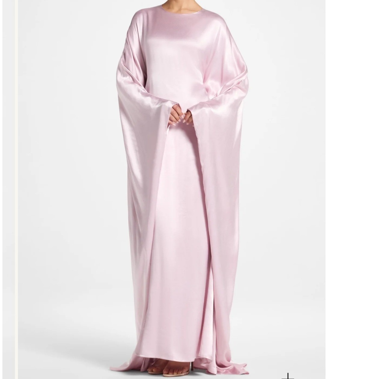 VEILED Selene Silk blend Butterfly Maxi Dress Pastel Pink S/58 NEW modest formal