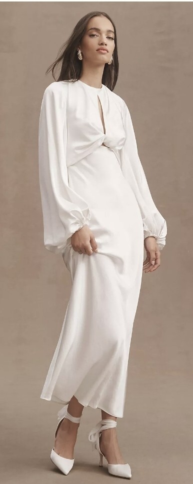 Anthropologie Significant Other Demi Long Sleeve Open-Back Dress, Size 10, NWT