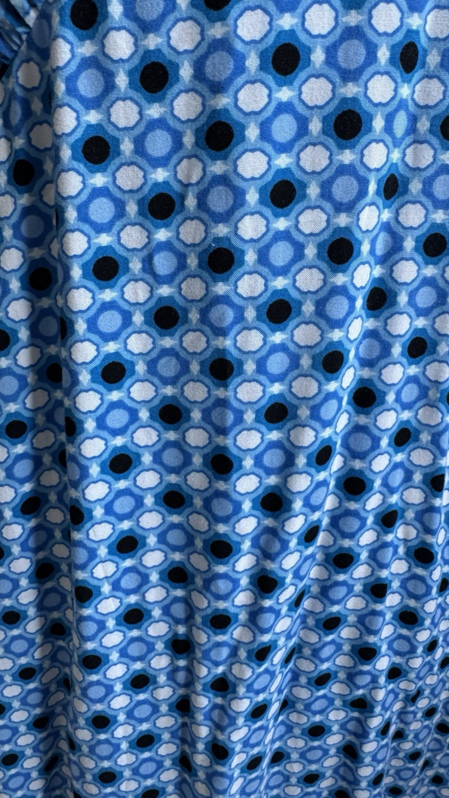 FINERY BLUE PATTERNED SHORT SLEEVE VISCOSE EMPIRE LINE MIDI DRESS SIZE 14