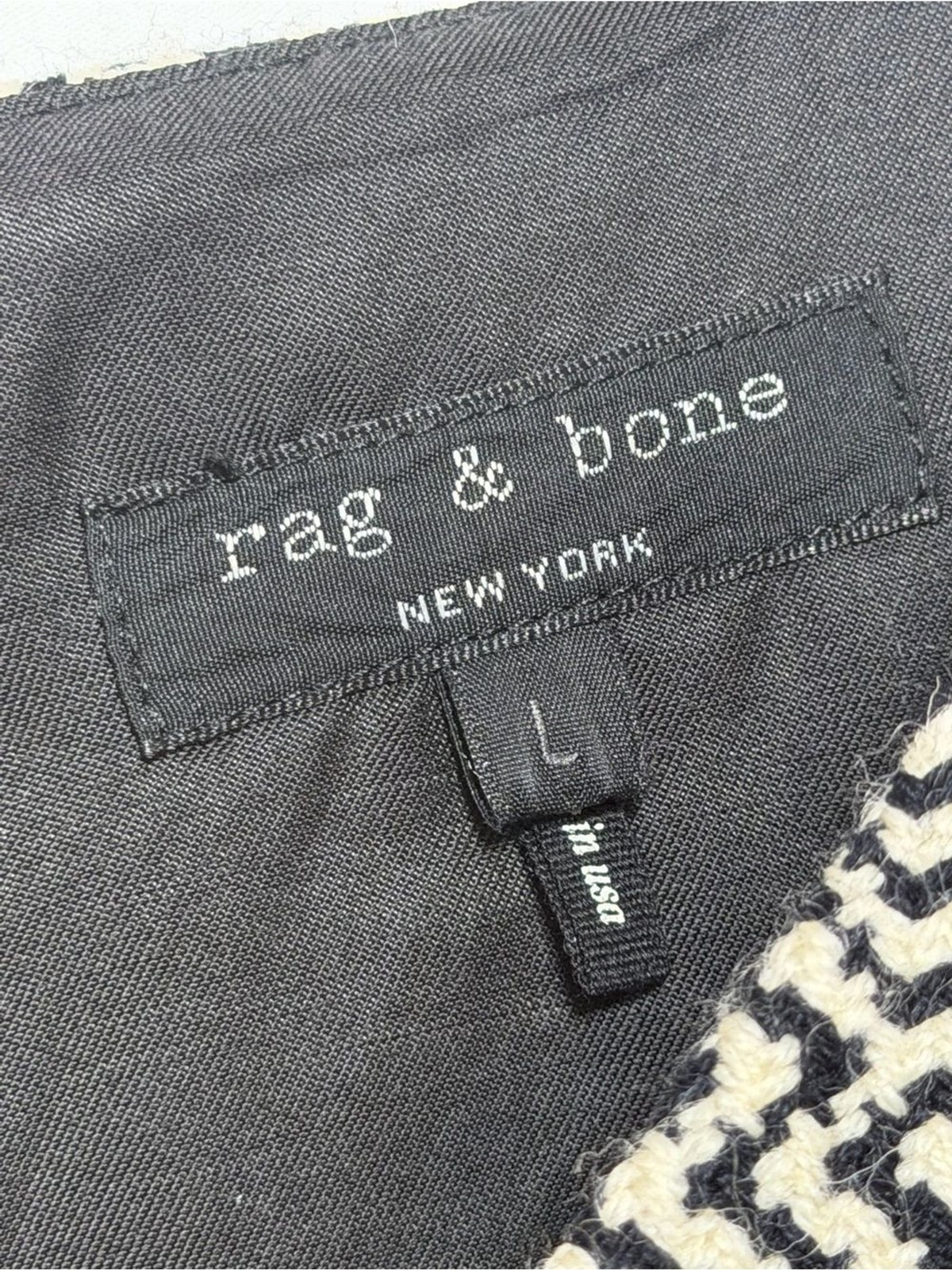 Rag & Bone Colorblock Tweed Shift Dress Wool Blend Purple Black Size L