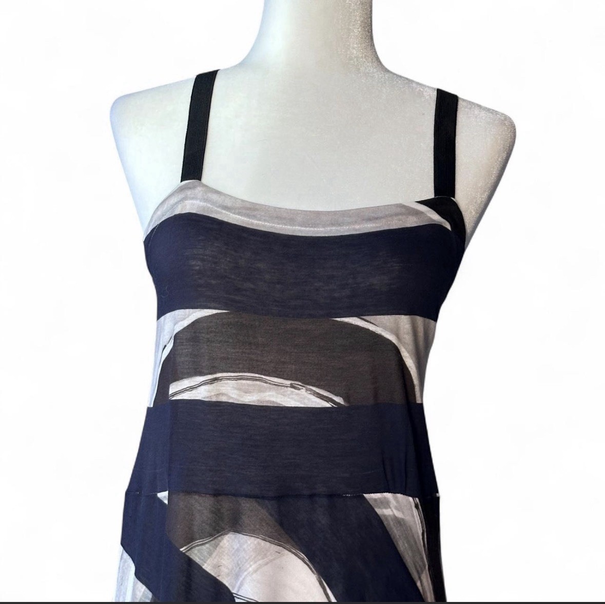 Archival Tramando Martin Churba Graphic Print Midi Dress Size 3 Avant Garde Rare