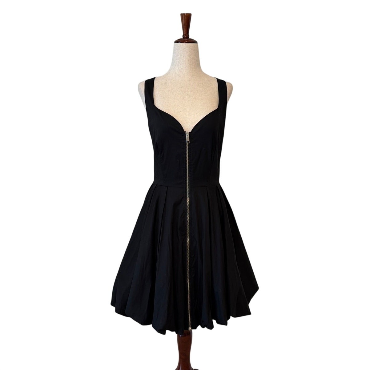 NWOT Steve Madden Haiden Exposed Zip Bubble Hem Mini Dress, Black, Women’s XL