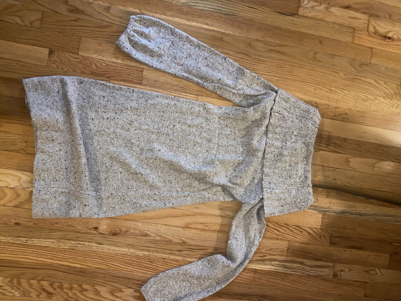 GAP Beige Solid Off Shoulder Ribbed Knit Sweater Dress Long Sleeve Size S